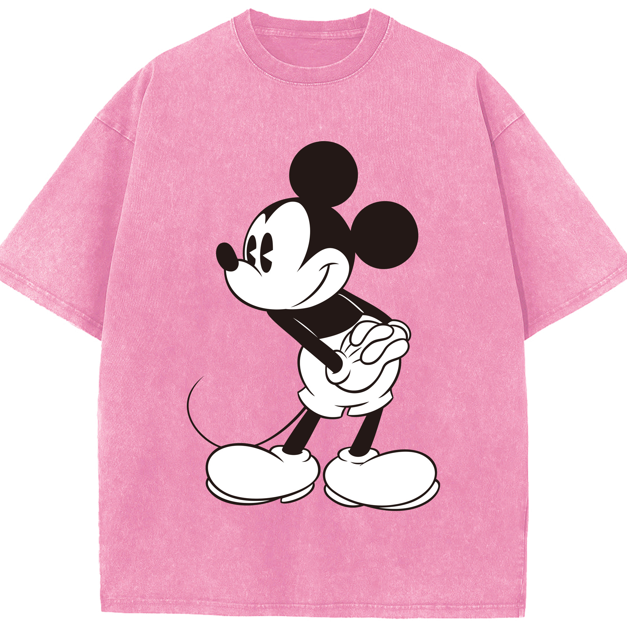 （画像用） ミッキーマウス Mickey Mouse 綿100% ヴィンテージ風 半袖Tシャツ（フロントプリント）